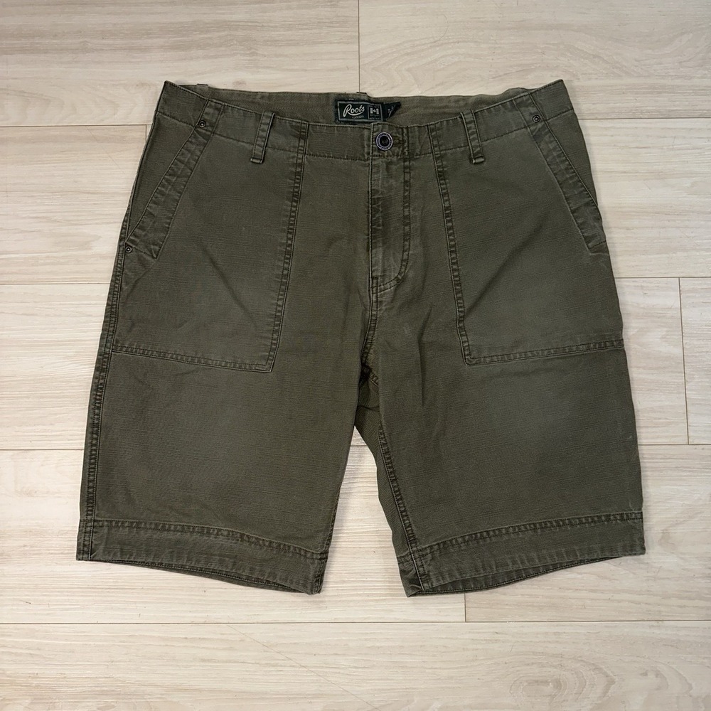 Roots Canada Canvas Mens Shorts Size 36 Outdoor Gorpcore‎ Streetwear Blue Faded